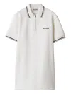 Miu Miu Cotton Pique Short-sleeve Polo Mini Dress In White