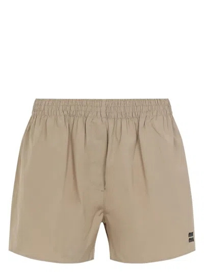 MIU MIU WOMEN'S COTTON SHORTS