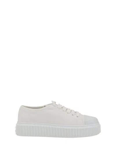 Miu Miu Women Cotton Sneakers In White