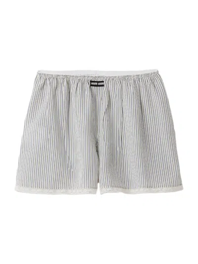 Miu Miu Women's Crepe De Chine Boxer Shorts In Beige
