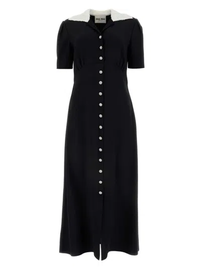 MIU MIU WOMEN'S CREPE SHIRT DRESS