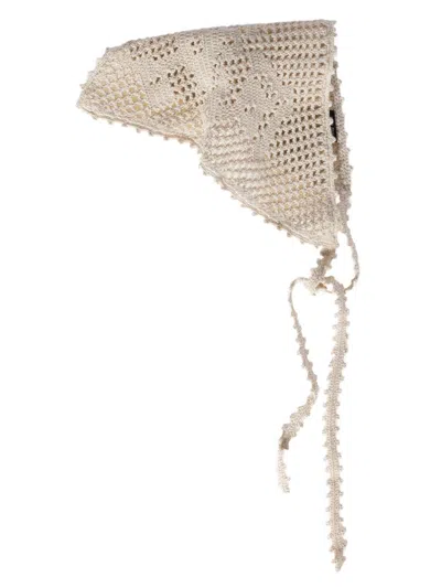 Miu Miu Women's Crochet Cotton Triangle Scarf