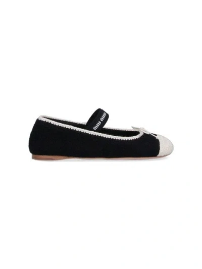 Miu Miu Women Crochet Knit Ballet Flats