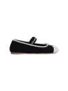 Miu Miu Women Crochet Knit Ballet Flats In Black