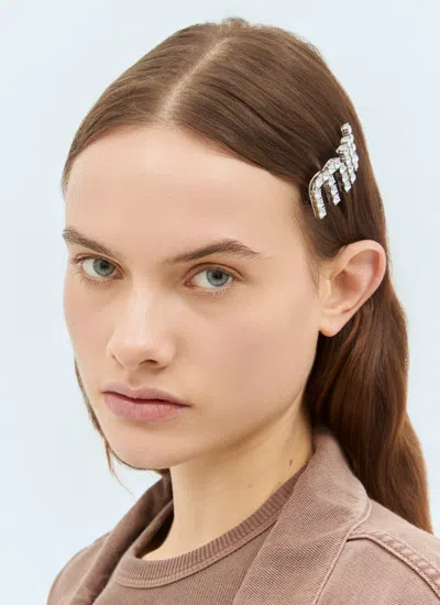 Miu Miu Women Crystal Hair Clip In Gold