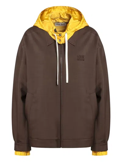 MIU MIU MIU MIU WOMEN C/ZIP, CAPPUCCIO GIUBBINO