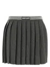 Miu Miu Women Dark Grey Cashmere Blend Mini Skirt