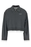 Miu Miu Women Dark Grey Silk Blend Sweatshirt