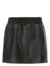 Miu Miu Women's Dark Nappa Leather Mini Skirt