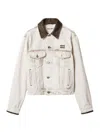 Miu Miu Jacket Contrast Collar Long Sleeves Chest Pockets In Transparent