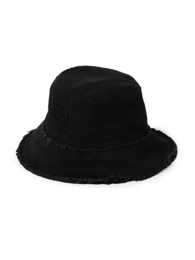 Miu Miu Women's Denim Bucket Hat In Black