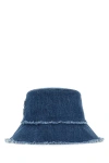 Miu Miu Denim Logo Bucket Hat In Blue