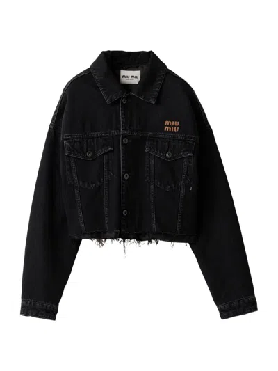 Miu Miu Women's Denim Jacket In Black