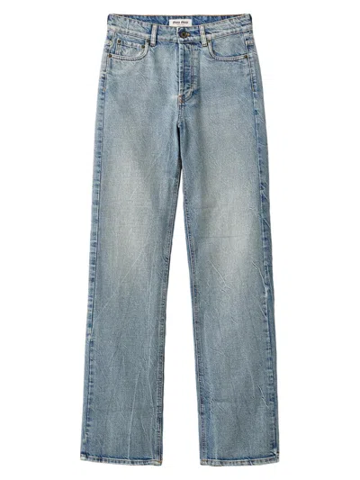 Miu Miu Women's Denim Jeans In Blue