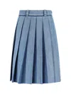Miu Miu Women Denim Midi Skirt In Blue