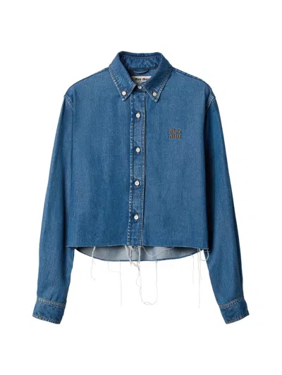 Miu Miu Women's Denim Shirt In Blue