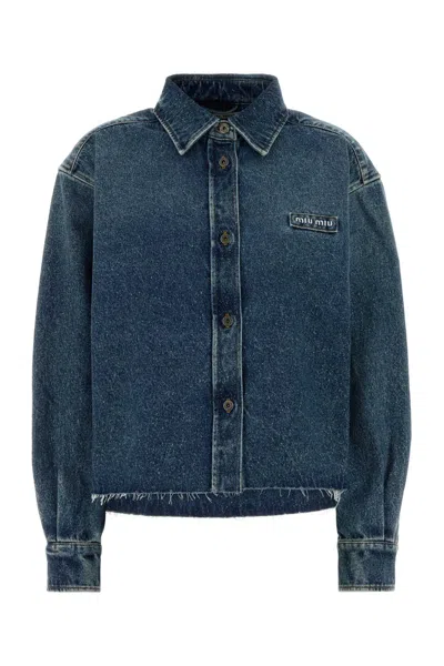 Miu Miu Women's Denim Shirt In Blue