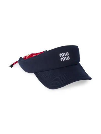 Miu Miu Women's Denim Visor In Blue
