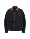 Miu Miu Logo-patch Zipped Denim Padded Jacket In Black
