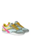 Miu Miu Gymnasium Technical Fabric And Suede Sneakers In Multicolour