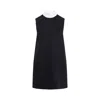 Miu Miu Wool Blend Pinstripe Midi Dress In Blue