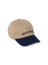 Miu Miu Drill Baseball Cap In Brown