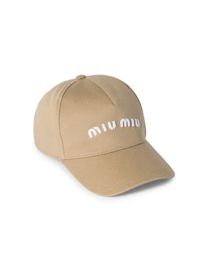 Miu Miu Women's Drill Baseball Cap In Neutral