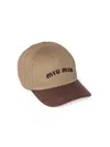 Miu Miu Drill Baseball Cap In Brown