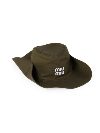 Miu Miu Women's Drill Cowboy Hat In Green