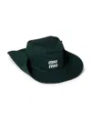 Miu Miu Drill Hat In Green
