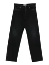 Miu Miu Straight Trousers With Back Pockets And Belt Loops In Black
