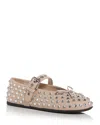 Miu Miu Women's Embellished Buckled Ballet Flats In Travertino
