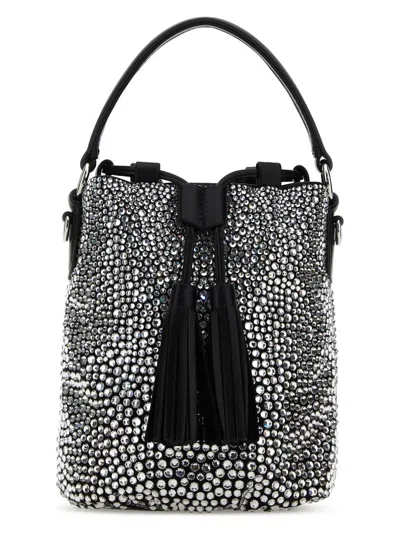 MIU MIU WOMEN'S EMBELLISHED SATIN BUCKET BAG