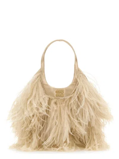 MIU MIU WOMEN'S EMBELLISHED SATIN HANDBAG