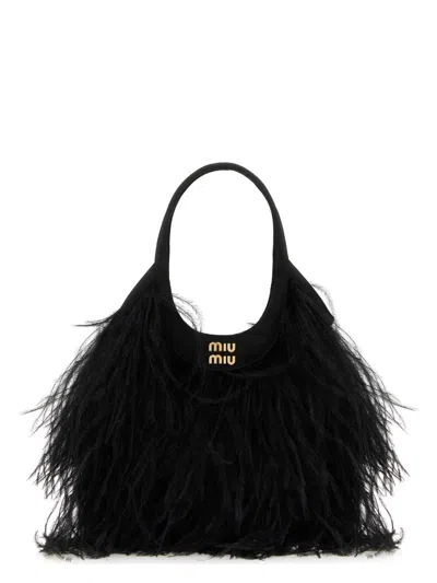 MIU MIU WOMEN'S EMBELLISHED SATIN HANDBAG