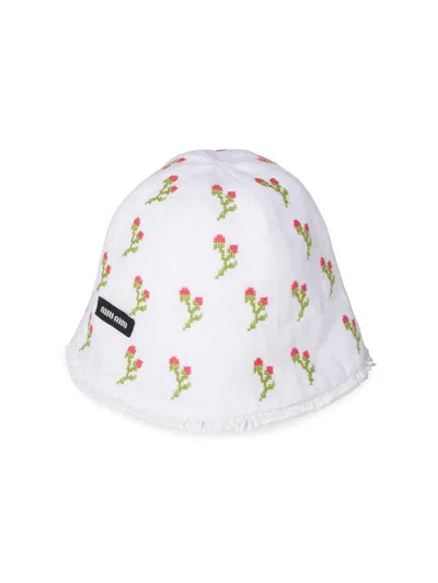 Miu Miu Women's Embroidered Beanie Cap In Multi