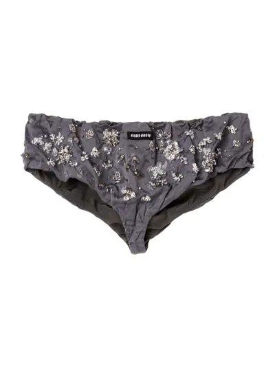 Miu Miu Women's Embroidered Duchesse Panty In Multi