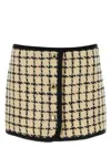Miu Miu Embroidered Wool Blend Mini Skirt