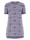 Miu Miu Women's Embroidered Wool Blend Mini Sweater Dress