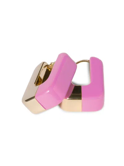Miu Miu Women's Enameled Metal Earrings In Pink