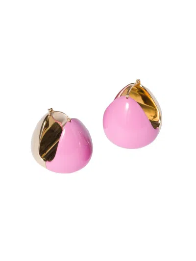Miu Miu Women's Enameled Metal Earrings In Pink