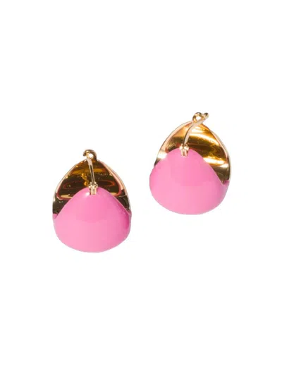 Miu Miu Women's Enameled Metal Earrings In Pink