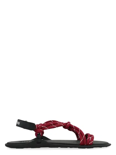 Miu Miu Red Sandals Women In Brown
