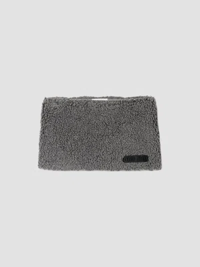 Miu Miu Women's Fleece Mini Skirt In Gray