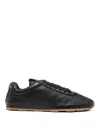 Miu Miu Feather Nappa Leather Sneakers In Black