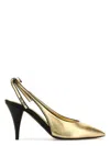Miu Miu Scarpe Con Tacco In Pelle Oro Donna