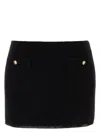Miu Miu Skirt With Front Pockets And Textured Fabric In Black