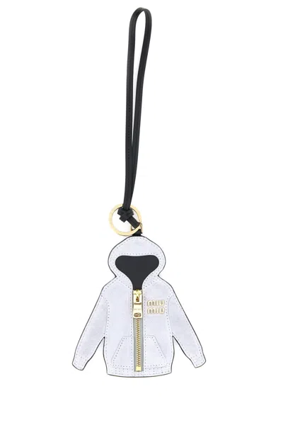 Miu Miu Women Grey Suede Keyring