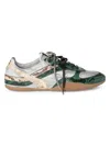 Miu Miu Gymnasium Technical Fabric And Python-print Ayers Leather Sneakers