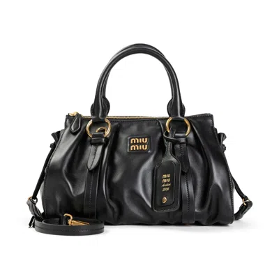 Miu Miu Women's Joie Leather Bag In Black